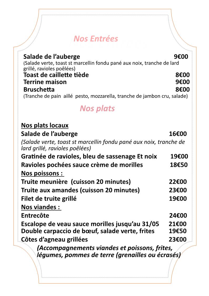 Menu restaurant page 2