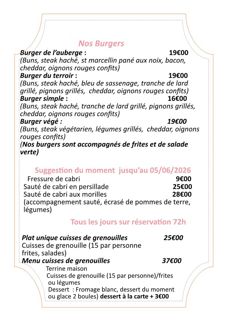 Menu restaurant page 3
